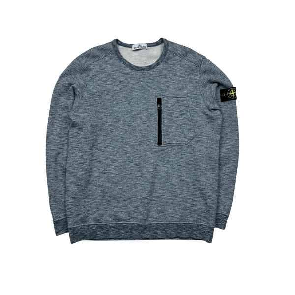 Stone Island 2018 Blue Marl Sweatshirt - XL