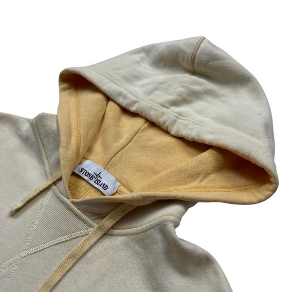 Stone Island 2017 Yellow Hand Corrosion Pullover Hoodie - Small