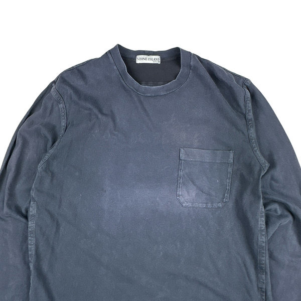 Stone Island Vintage 2003 Long Sleeve Cotton Spell Out T Shirt - Large