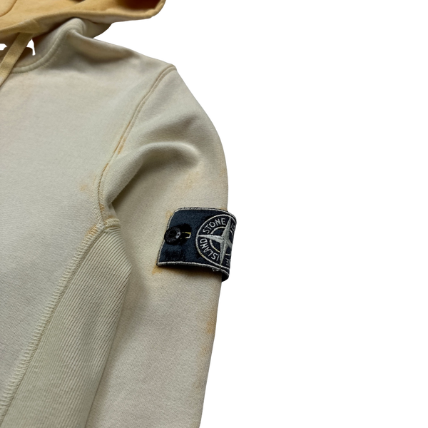 Stone Island 2017 Yellow Hand Corrosion Pullover Hoodie - Small