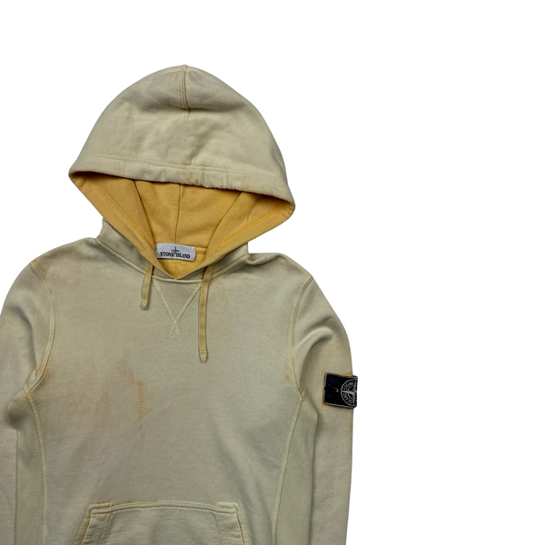 Stone Island 2017 Yellow Hand Corrosion Pullover Hoodie - Small