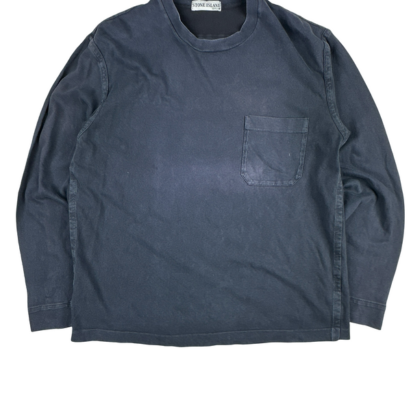 Stone Island Vintage 2003 Long Sleeve Cotton Spell Out T Shirt - Large