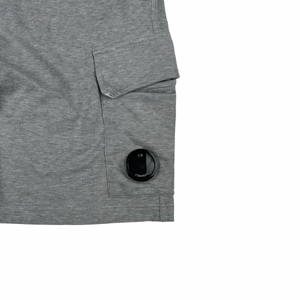 CP Company Grey Cotton Lens Viewer Shorts - Medium
