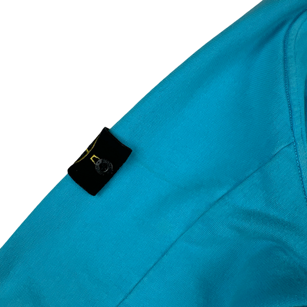 Stone Island 2015 Bright Blue Cotton Pullover Hoodie - Medium