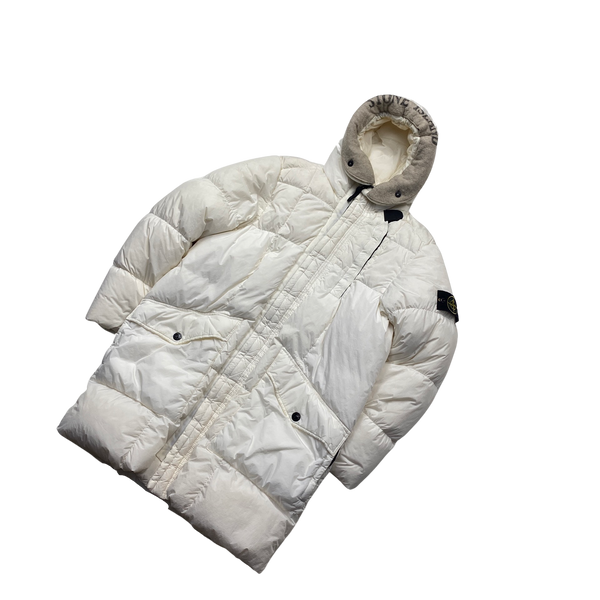 Stone island white parka outlet