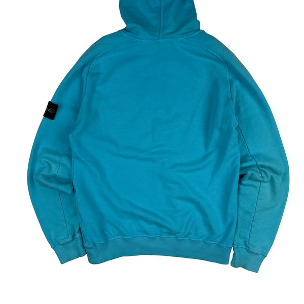 Stone Island 2015 Bright Blue Cotton Pullover Hoodie - Medium
