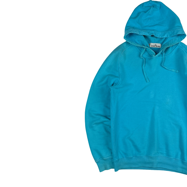 Stone Island 2015 Bright Blue Cotton Pullover Hoodie - Medium