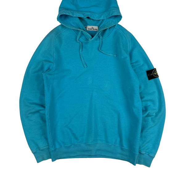 Stone Island 2015 Bright Blue Cotton Pullover Hoodie - Medium