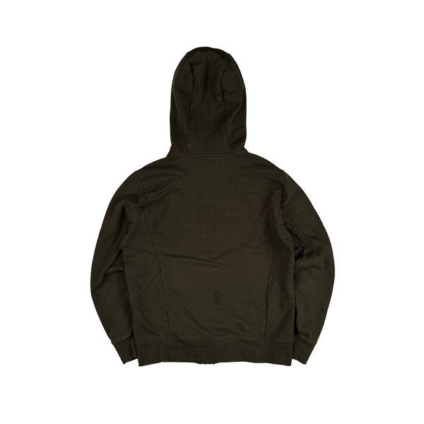 CP Company Khaki Goggle Cotton Zip Up Hoodie - Large