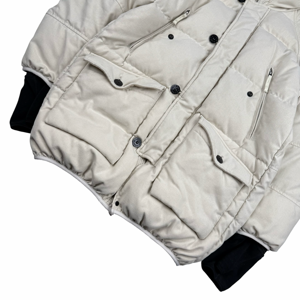 Stone Island 2015 Ivory Polypropylene Tele Puffer Jacket - Medium