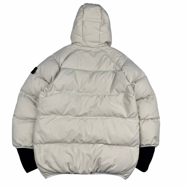Stone Island 2015 Ivory Polypropylene Tele Puffer Jacket - Medium