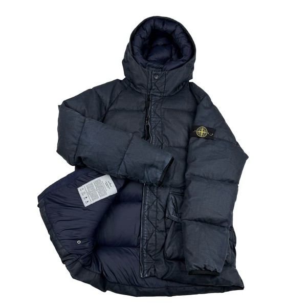Stone Island 2019 Navy Lino Resinato Down -TC Puffer Jacket - XL