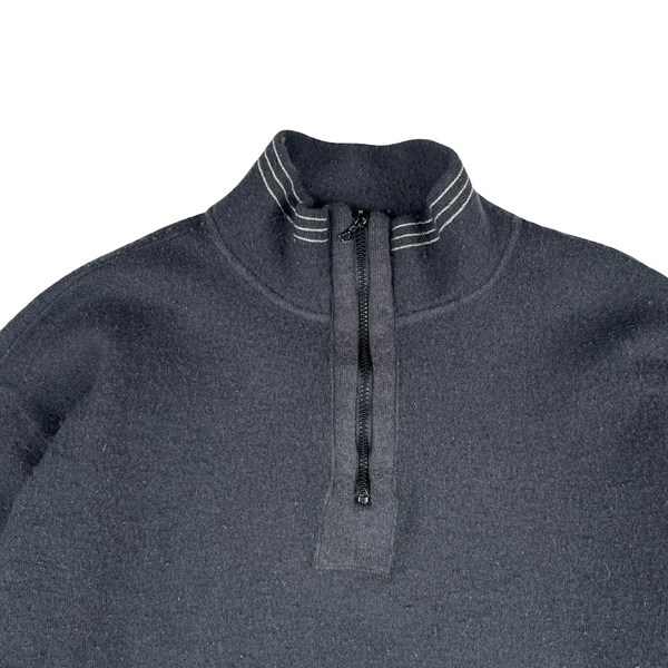 Stone Island AW 1995 Vintage Wool Blend Zipped Neck Pullover Jumper - XXL