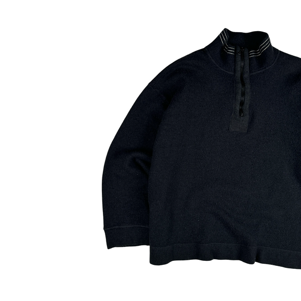 Stone Island AW 1995 Vintage Wool Blend Zipped Neck Pullover Jumper - XXL