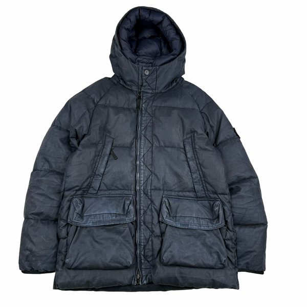 Stone Island 2019 Navy Lino Resinato Down -TC Puffer Jacket - XL