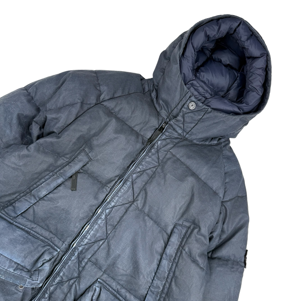 Stone Island 2019 Navy Lino Resinato Down -TC Puffer Jacket - XL