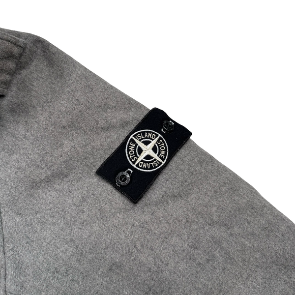 Stone Island 2014 Grey Ice Wool Blend Down Field Jacket - Large