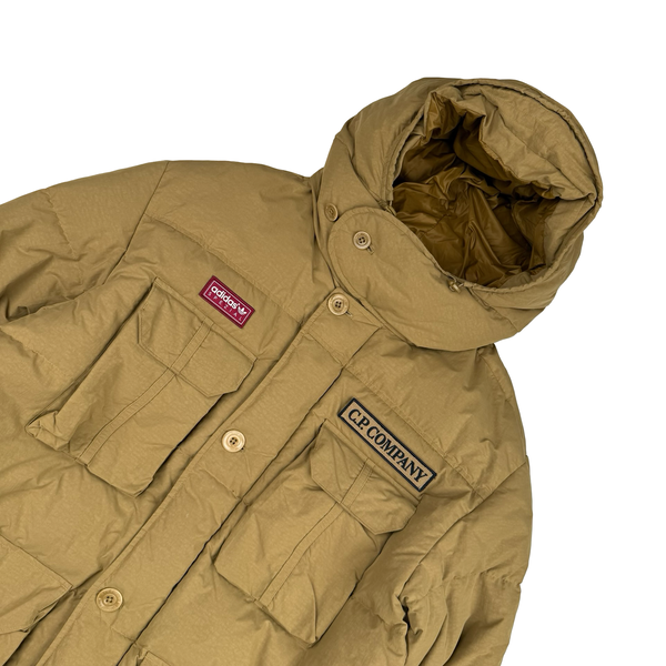 Adidas Spezial X CP Company Camel Down Puffer Spellout Jacket - Large