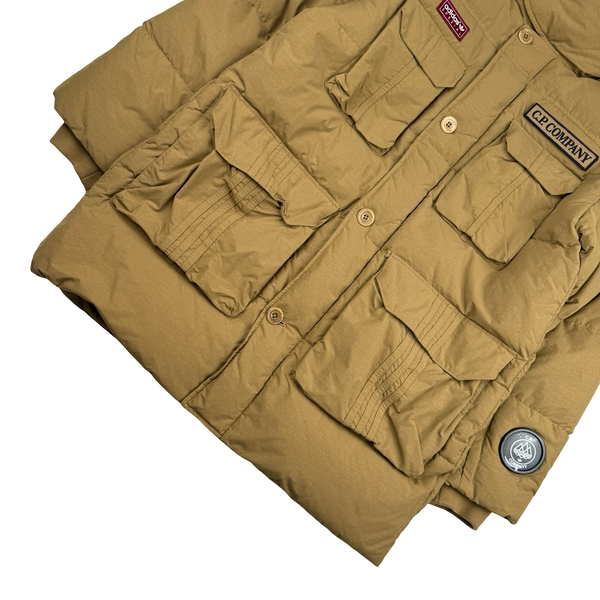 Adidas Spezial X CP Company Camel Down Puffer Spellout Jacket - Large