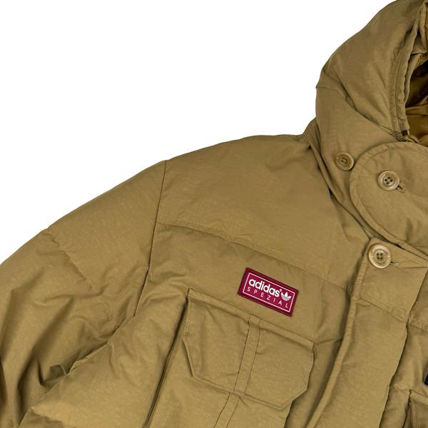 Adidas Spezial X CP Company Camel Down Puffer Spellout Jacket - Large