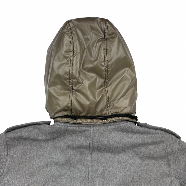 Stone Island 2014 Grey Ice Wool Blend Down Field Jacket - Large