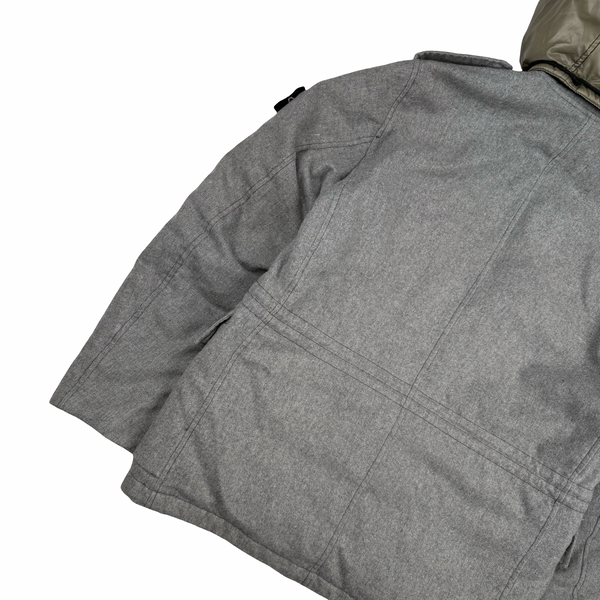 Stone Island 2014 Grey Ice Wool Blend Down Field Jacket - Large