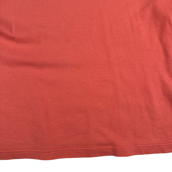 Stone Island Vintage 1989 Salmon Pink Marina Spellout Cotton Long Sleeve T Shirt - Large