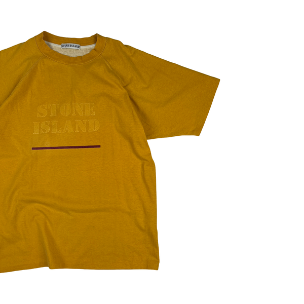 Stone Island 1992 Vintage Spellout Cotton T Shirt - Medium