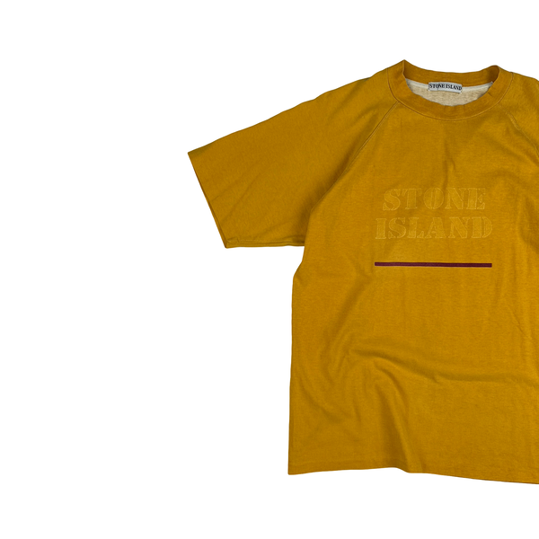 Stone Island 1992 Vintage Spellout Cotton T Shirt - Medium