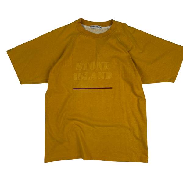 Stone Island 1992 Vintage Spellout Cotton T Shirt - Medium
