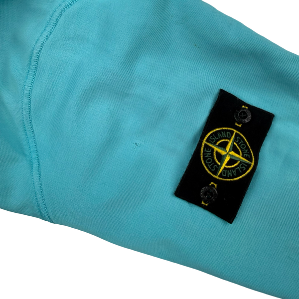 Stone Island 2023 Aqua Cotton Pullover Hoodie - Medium