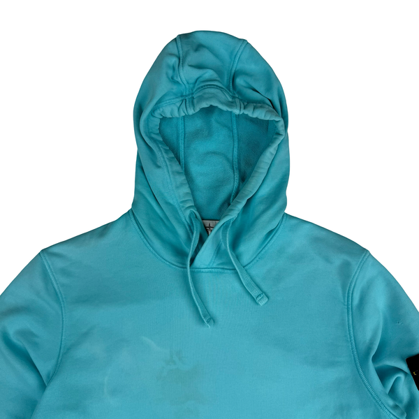 Stone Island 2023 Aqua Cotton Pullover Hoodie - Medium