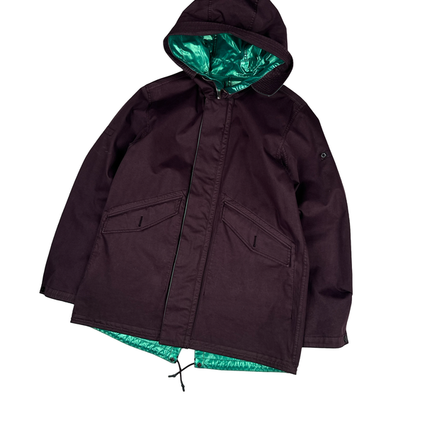 Stone Island 2015 Reversible Green Spaceman Raso Gommato Jacket - Large
