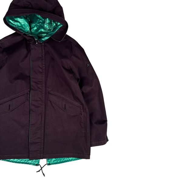 Stone Island 2015 Reversible Green Spaceman Raso Gommato Jacket - Large
