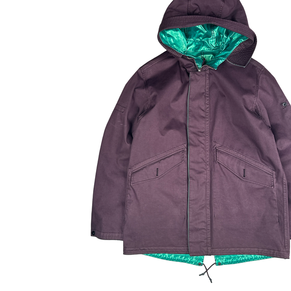 Stone Island 2015 Reversible Green Spaceman Raso Gommato Jacket - Large