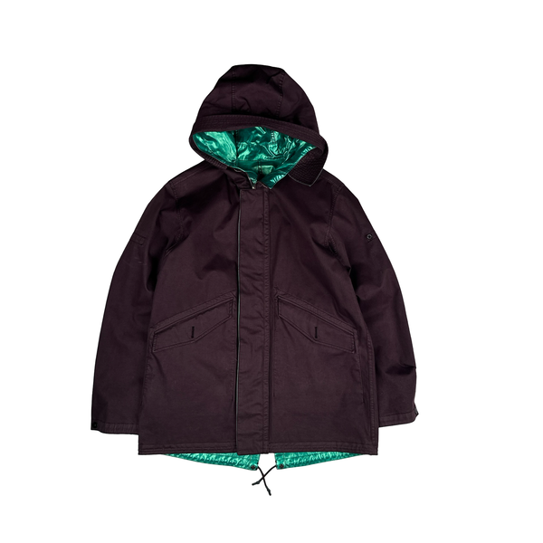 Stone Island 2015 Reversible Green Spaceman Raso Gommato Jacket - Large