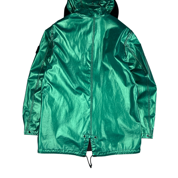 Stone Island 2015 Reversible Green Spaceman Raso Gommato Jacket - Large