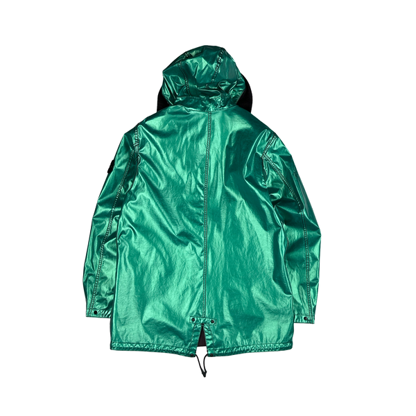 Stone Island 2015 Reversible Green Spaceman Raso Gommato Jacket - Large