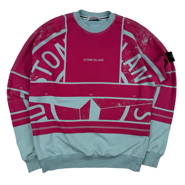 Stone Island 2022 Spellout Graphic Compass Crewneck Jumper - Large