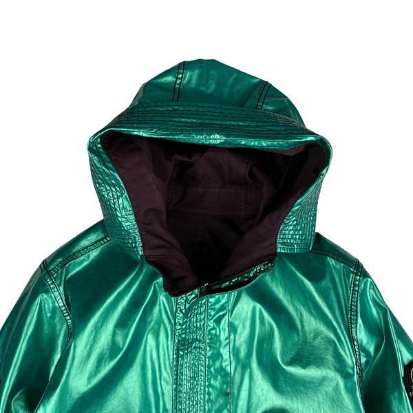 Stone Island 2015 Reversible Green Spaceman Raso Gommato Jacket - Large