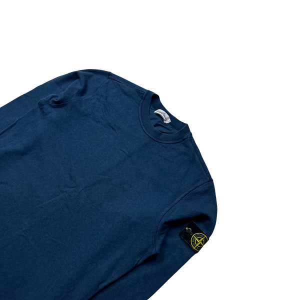 Stone Island 2019 Blue Cotton Crewneck Sweatshirt - Large