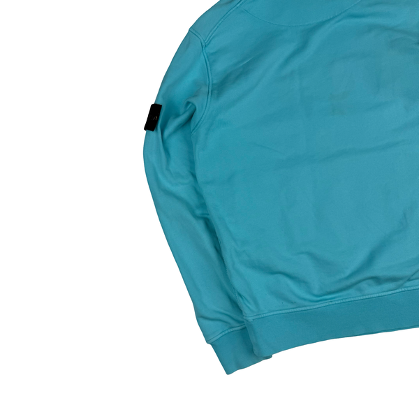 Stone Island 2023 Aqua Cotton Pullover Hoodie - Medium