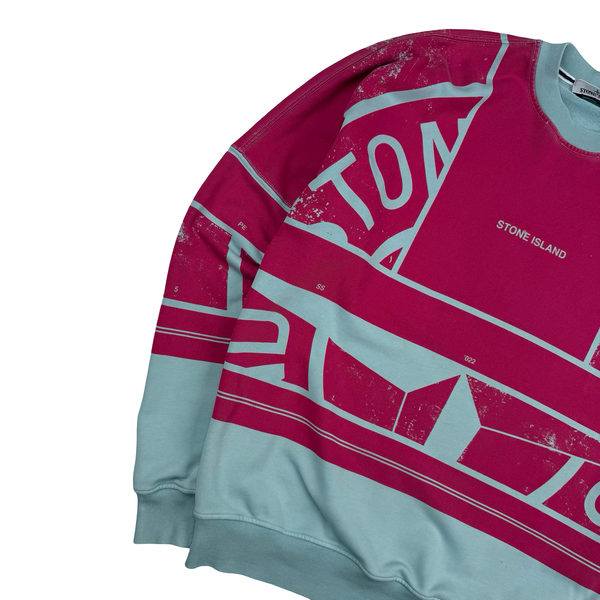 Stone Island 2022 Spellout Graphic Compass Crewneck Jumper - Large