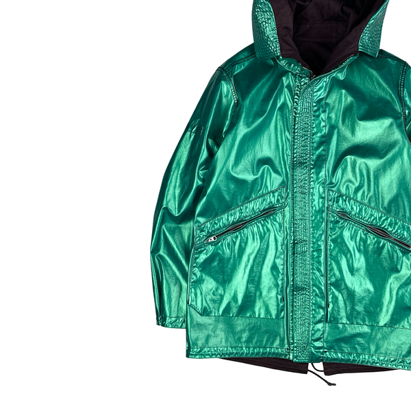 Stone Island 2015 Reversible Green Spaceman Raso Gommato Jacket - Large
