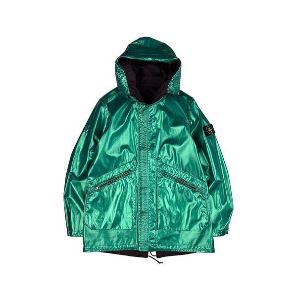 Stone Island 2015 Reversible Green Spaceman Raso Gommato Jacket - Large