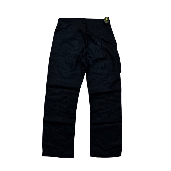 Stone Island 2007 Lino Flax Linen Cargo Trousers - 30"