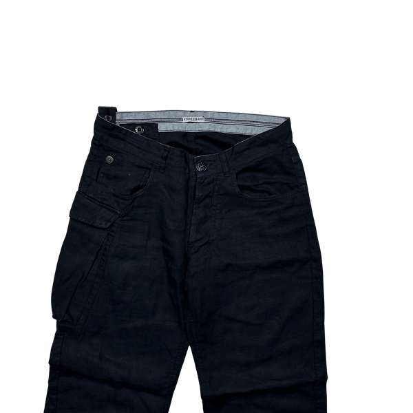 Stone Island 2007 Lino Flax Linen Cargo Trousers - 30"