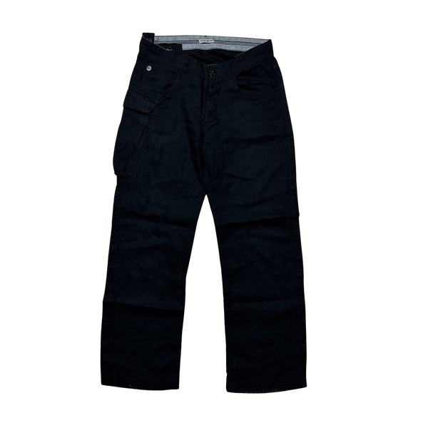 Stone Island 2007 Lino Flax Linen Cargo Trousers - 30"