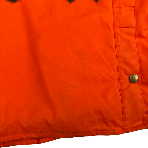 Barbour X Palm Angels Tartan Lined Multi Pocket Corduroy Collar Waxed Jacket - Large