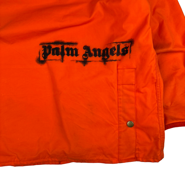 Barbour X Palm Angels Tartan Lined Multi Pocket Corduroy Collar Waxed Jacket - Large